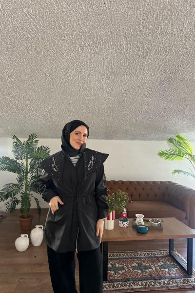 Eleganza Trençkot Siyah