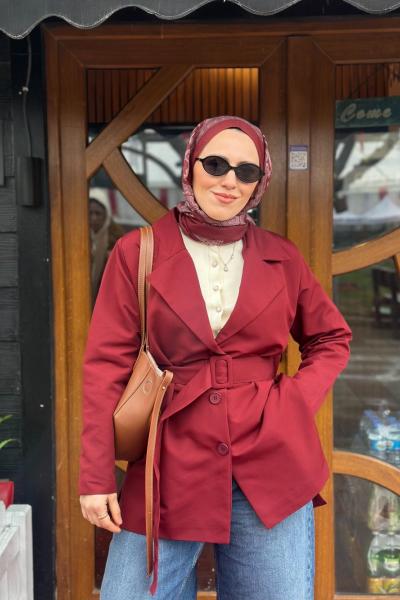 Mono Ceket Bordo
