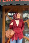 Mono Ceket Bordo