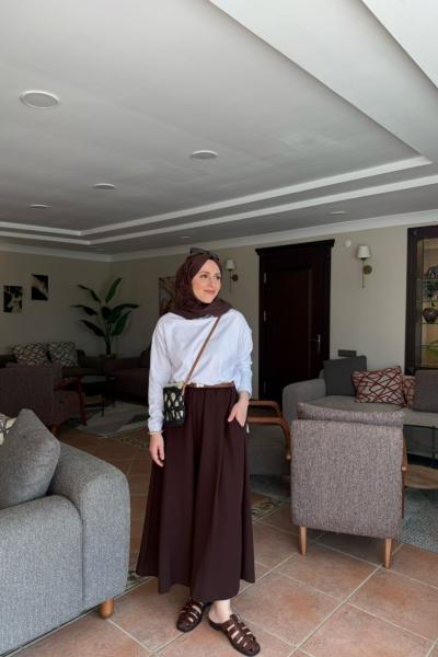 Pantolon Etek Acı Kahve