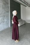 Safir Elbise Bordo