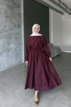 Safir Elbise Bordo